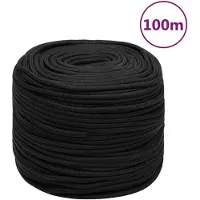 vidaXL Boottouw 10 mm 100 m polypropeen zwart