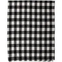 Clayre & Eef Plaid 130x170 cm Zwart Wit Polyester Deken Zwart Deken