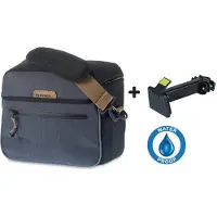 Basil Miles Waterdichte Stuurtas - Zwart - 6 Liter - incl. Basil BasEasy Stemholder Stuurpenhouder - Zwart