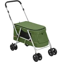 vidaXL Hondenwagen inklapbaar 100x49x96 cm linnenstof groen
