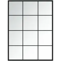 vidaXL wandspiegel van metaal, zwart, 80 x 60 cm