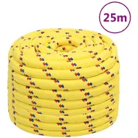 vidaXL Boottouw 20 mm 25 m polypropyleen geel