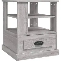 vidaXL Bijzettafel 50x50x60 cm bewerkt hout grijs sonoma eikenkleurig