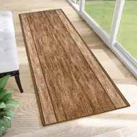 Tapiso Antislip Rubber Mat Beige Bruin Gang Rubbermat Tapijt Maat- 100x650