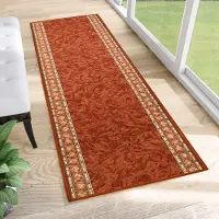 Tapiso Tapijtloper Antislip – Klassiek Perzisch Oosters Terracotta – Gangloper Rubber Onderkant Maat- 80x1250