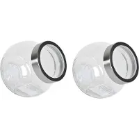 Gerimport Snoeppot/voorraadpot 1500 ml - 2x - glas - 17 x 13 x 16 cm - transparant