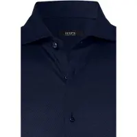 Desoto Luxury Tailored Fit Jersey overhemd Marine keperstof, Effen