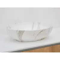 Riho Livit waskom ovaal 52x40cm wit marmer