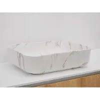 Riho Livit waskom rechthoekig 50x39cm wit marmer