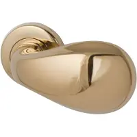 Hardbrass Knopkruk Golf op rond rozet - PVD messing