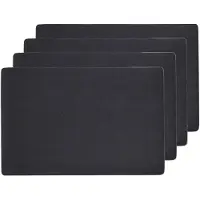 Zeller placemats - 6x - lederlook - zwart - 45 x 30 cm - Placemats