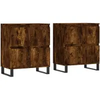 vidaXL Dressoirs 2 st bewerkt hout gerookt eikenkleurig