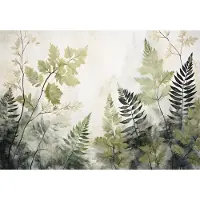 Consalnet Fotobehang - Natuur - Bladeren op betonnen muur - Kunst - (208 x 146 cm)