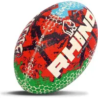 Rhino Graffiti Rugbybal Rood/Blauw/Groen - Maat 5