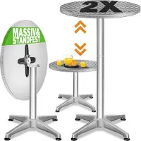 Casaria Statafel Set van 2 - Hoogte Verstelbaar 70/115cm - Inklapbaar