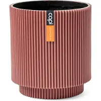 Capi Europe - Vaas cilinder Groove Colours - 15x17 - Roze - Opening Ø13 - Bloempot voor binnen - 5 jaar garantie - BGVPI313