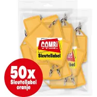 Combi-Label openklapbare Sleutellabels oranje met inlay - Sleutelhanger - Naamlabel – openklapbaar 50 stuks