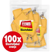 Combi-Label openklapbare Sleutellabels oranje met inlay - Sleutelhanger - Naamlabel – openklapbaar 100 stuks