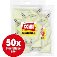 Combi-Label openklapbare Sleutellabels geel met inlay - Sleutelhanger - Naamlabel – openklapbaar 50 stuks