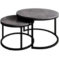 Meubella | salontafel grijs set van 2 marmer
