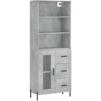 vidaXL Hoge kast 69,5x34x180 cm bewerkt hout betongrijs