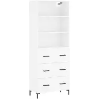 vidaXL Hoge kast 69,5x34x180 cm bewerkt hout wit