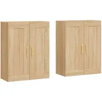 vidaXL Hangkasten 2 st bewerkt hout sonoma eikenkleurig