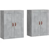 vidaXL Hangkasten 2 st bewerkt hout betongrijs
