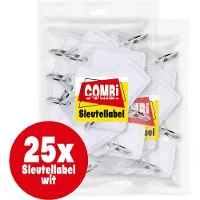 Combi-Label openklapbare Sleutellabels wit met inlay - Sleutelhanger - Naamlabel – openklapbaar 25 stuks