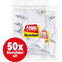 Combi-Label openklapbare Sleutellabels wit met inlay - Sleutelhanger - Naamlabel – openklapbaar 50 stuks