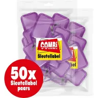 Combi-Label openklapbare Sleutellabels paars met inlay - Sleutelhanger - Naamlabel – openklapbaar 50 stuks