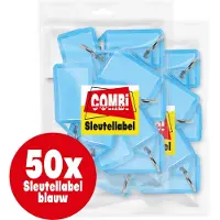 Combi-Label openklapbare Sleutellabels blauw met inlay - Sleutelhanger - Naamlabel – openklapbaar 50 stuks