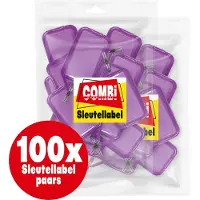 Combi-Label openklapbare Sleutellabels paars met inlay - Sleutelhanger - Naamlabel – openklapbaar 100 stuks