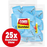 Combi-Label openklapbare Sleutellabels blauw met inlay - Sleutelhanger - Naamlabel – openklapbaar 25 stuks