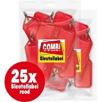 Combi-Label openklapbare Sleutellabels rood met inlay - Sleutelhanger - Naamlabel – openklapbaar 25 stuks