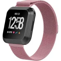 Shop4 - Geschikt voor Fitbit Versa Bandje - Large Metaal Rosé goud