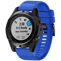 Shop4 - Geschikt voor Garmin Fenix 5S Bandje (ook Plus) - Siliconen Blauw