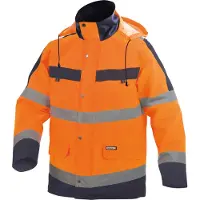 Dassy Atlantis Hogezichtbaarheidsparka Fluo-Oranje/Marineblauw maat S heren