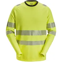 Snickers 2431 High-Vis Klasse 2/3 T-shirt met Lange Mouwen High-Vis Geel maat 4XL heren