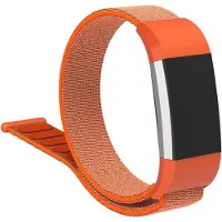 Shop4 - Geschikt voor Fitbit Charge 2 Bandje - Nylon Oranje