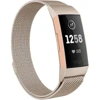Shop4 - Fitbit Charge 3 Bandje - Small Metaal Vintage Goud