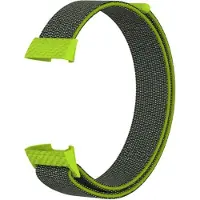 Shop4 - Geschikt voor Fitbit Charge 3 Bandje - Nylon Groen Geel