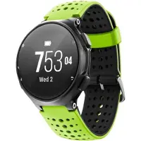 Shop4 - Geschikt voor Garmin Forerunner 735XT Bandje - Siliconen Gaatjes Groen en Zwart