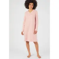 Damart - Nachthemd geribd breisel - Roze - 50-52 (XL)