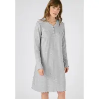 Damart - Nachthemd geribd breisel - Grijs - 50-52 (XL)