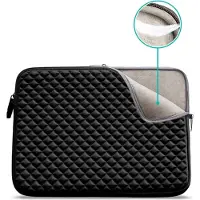 Universeel Laptop Sleeve 13 inch - Diamant Look - Stijlvolle Bescherming van Topkwaliteit unisex zwart