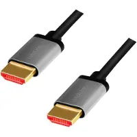 Logilink HDMI AV Aansluitkabel [1x HDMI-stekker - 1x HDMI-stekker] 2 m Zwart-grijs