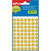 APLI ronde etiketten in etui diameter 10 mm, geel, 315 stuks, 63 per blad (2051) - 13 stuks