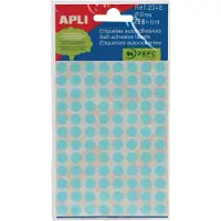APLI ronde etiketten in etui diameter 8 mm, blauw, 288 stuks, 96 per blad (2045) - 13 stuks