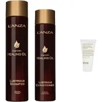 L'Anza Lanza Healing Oil Duo Set - Lustrous Conditioner + Shampoo + WILLEKEURIG Travel Size